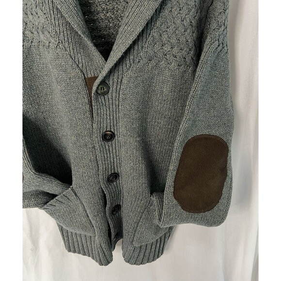 VTG Schott Bros Wool Blend Cardigan sweater corduroy accents button down Medium - Picture 4 of 8